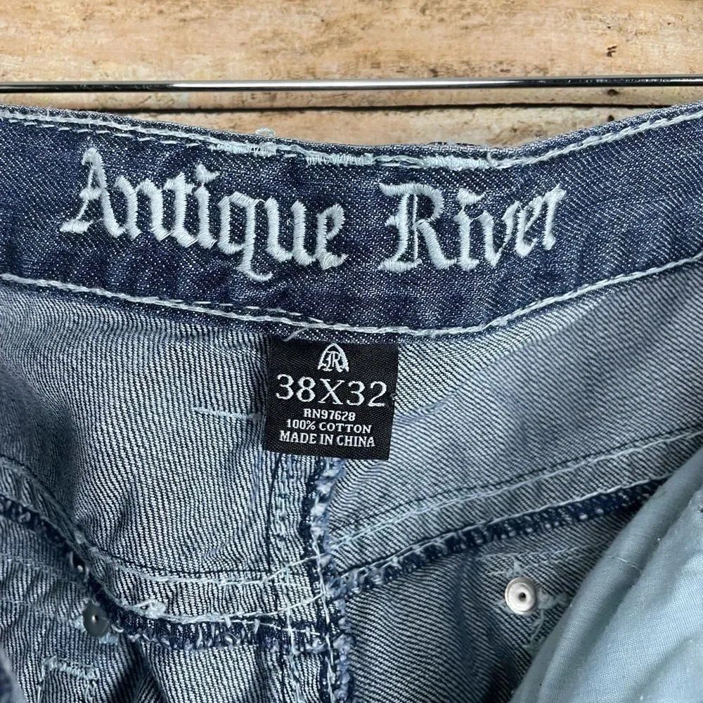 Antique Rivet Jeans 38x32 - Picture 4 of 5